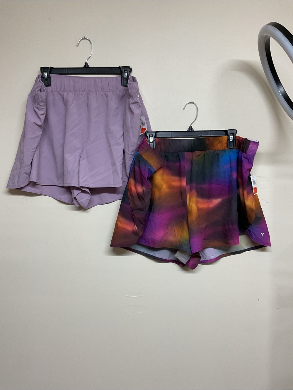 Old Navy Women's Athletic Shorts Duo - Lavender & Multicolor Tie-Dye